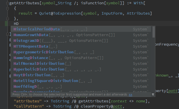 Code Completion not selected